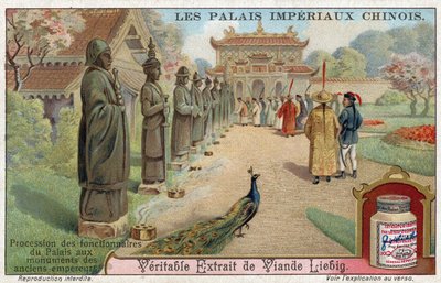 Palace officials visiting the statues of old emperors, China by European School